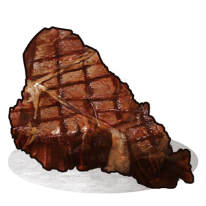 Приготовленное мясо волка